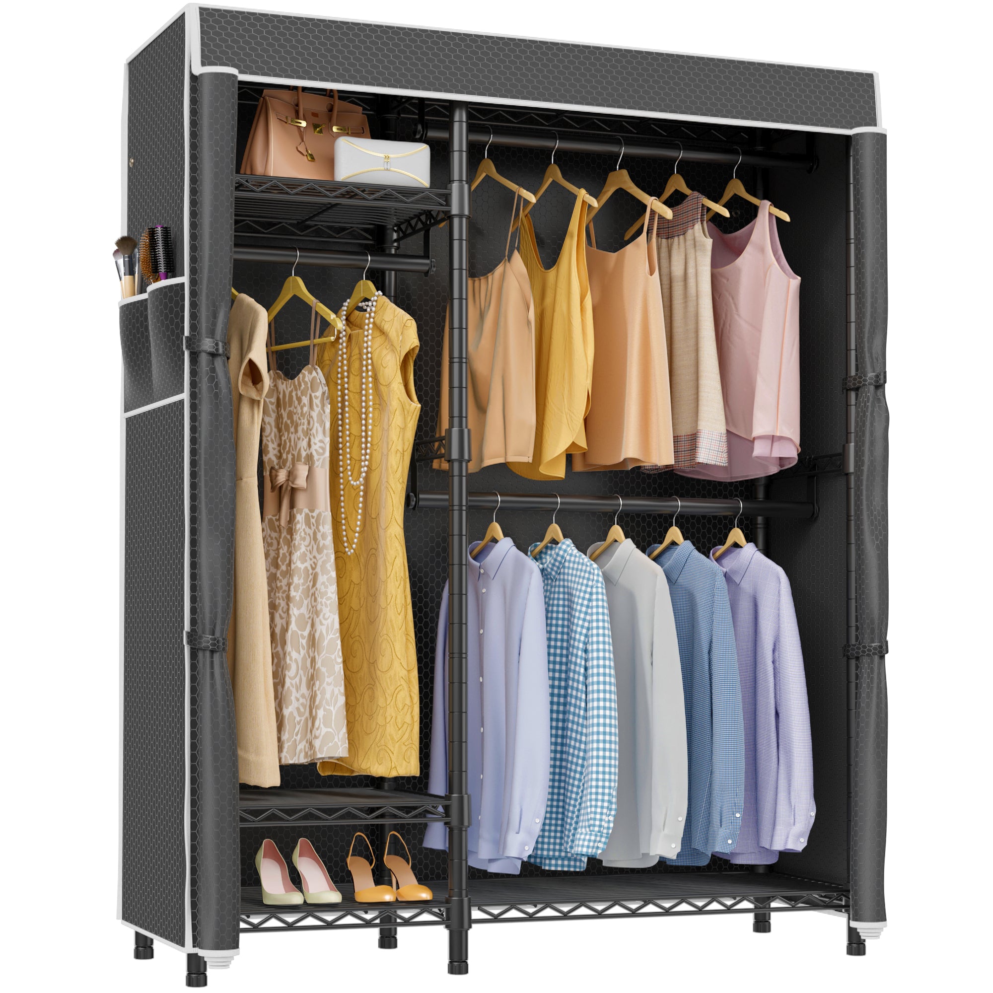 Covered clothing storage racks sale