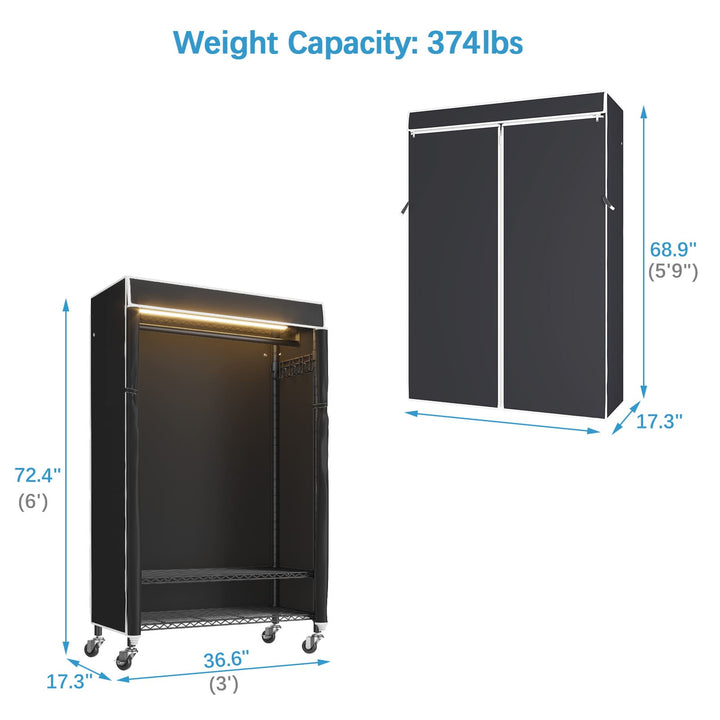 VIPEK R1L Rolling Garment Rack with Cover