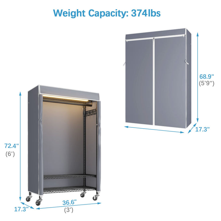 VIPEK R1L Rolling Garment Rack with Cover