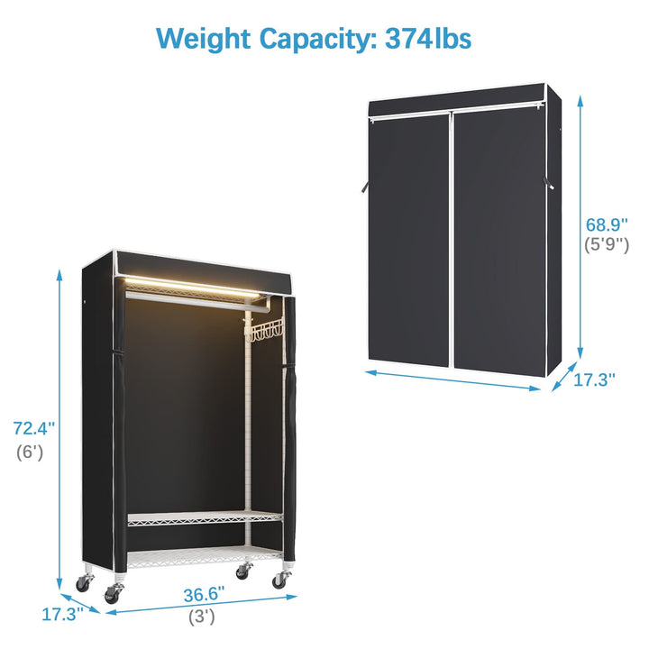 VIPEK R1L Rolling Garment Rack with Cover