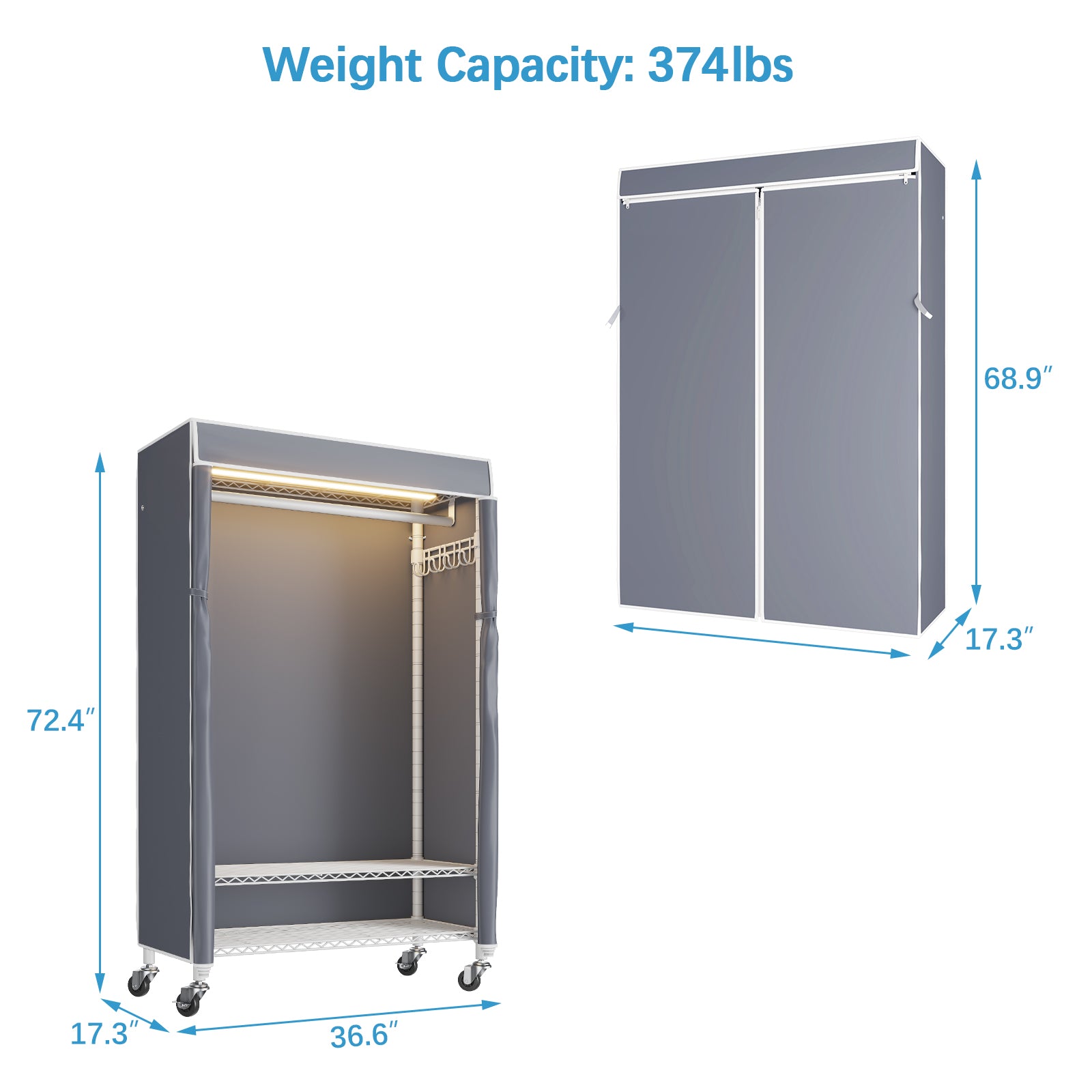 VIPEK R1L Garment Rack with Cover