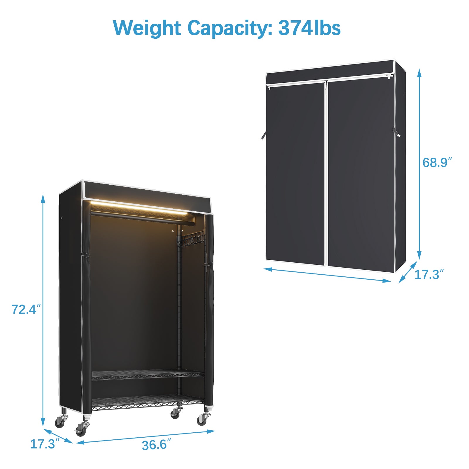 VIPEK R1L Garment Rack with Cover